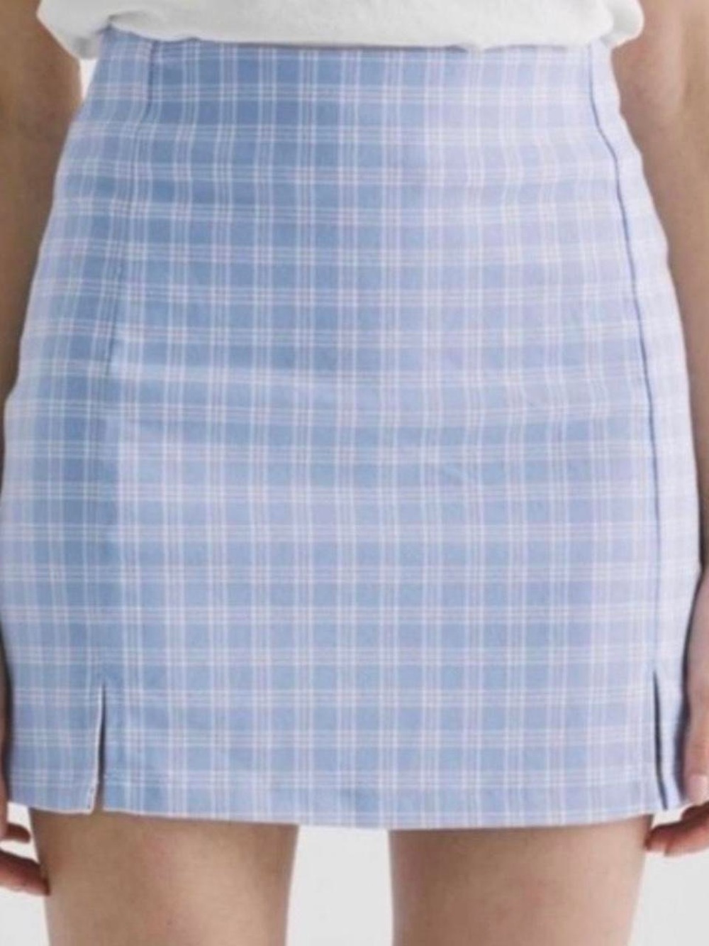 Brandy Melville Juliette Plaid Blue Mini Skirt